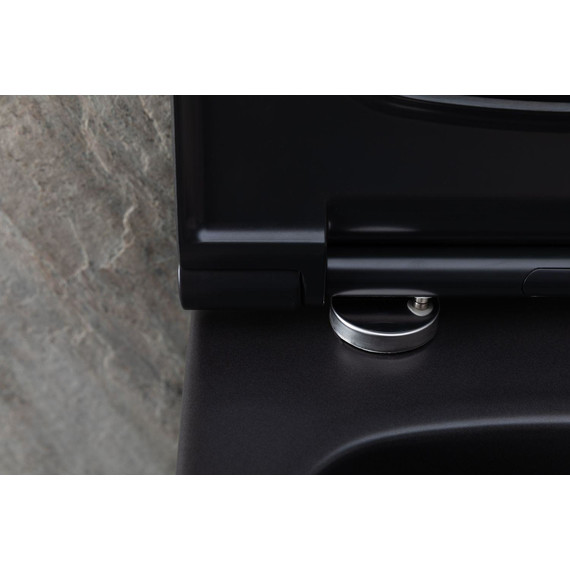 Унитаз подвесной безободковый Allen Brau Priority 4.31001.31 с тонкой крышкой микролифт, чёрный матовый - фото 33