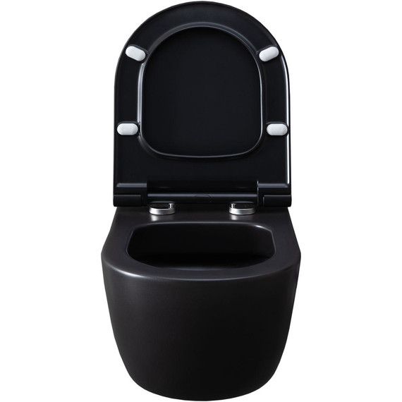 Унитаз подвесной безободковый Allen Brau Priority 4.31001.31 с тонкой крышкой микролифт, чёрный матовый - фото 7