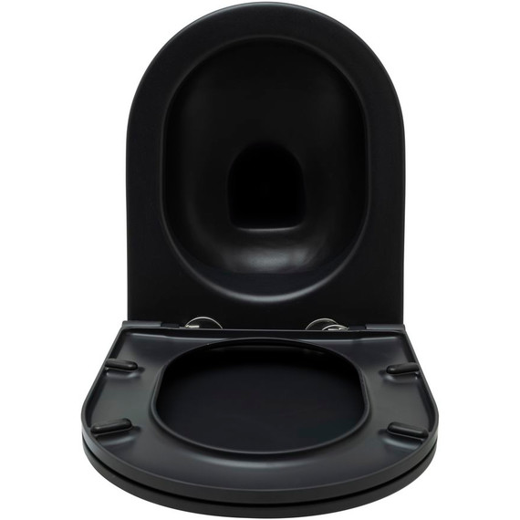 Унитаз подвесной безободковый Allen Brau Reality 4.32006.31 с крышкой микролифт, чёрный матовый - фото 8