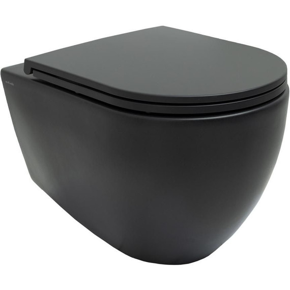 Унитаз подвесной безободковый Allen Brau Reality 4.32006.31 с крышкой микролифт, чёрный матовый - фото 