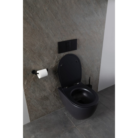 Унитаз подвесной безободковый Allen Brau Reality 4.32006.31 с крышкой микролифт, чёрный матовый - фото 16