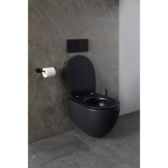 Унитаз подвесной безободковый Allen Brau Reality 4.32006.31 с крышкой микролифт, чёрный матовый - фото 18