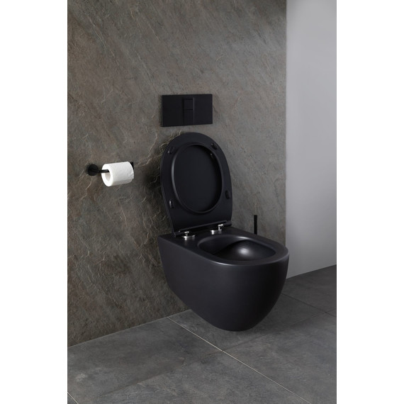 Унитаз подвесной безободковый Allen Brau Reality 4.32006.31 с крышкой микролифт, чёрный матовый - фото 19