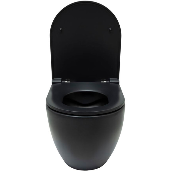 Унитаз подвесной безободковый Allen Brau Reality 4.32006.31 с крышкой микролифт, чёрный матовый - фото 5