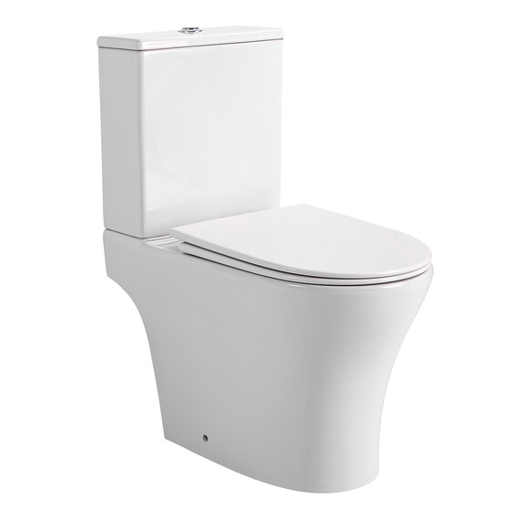 Унитаз-компакт безободковый Azario Reina AZ-2785T с тонким быстросъемным сиденьем микролифт (система смыва Торнадо) - фото 9