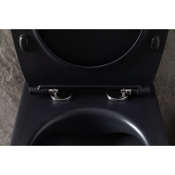 Унитаз подвесной безободковый Allen Brau Reality 4.32006.31 с крышкой микролифт, чёрный матовый - фото 30