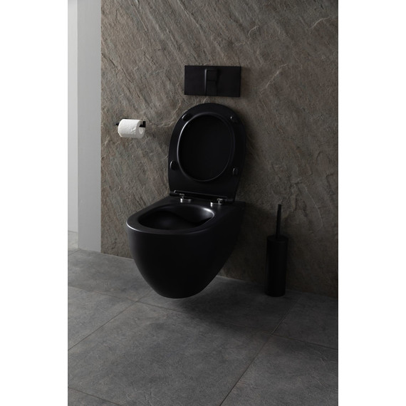 Унитаз подвесной безободковый Allen Brau Reality 4.32006.31 с крышкой микролифт, чёрный матовый - фото 24