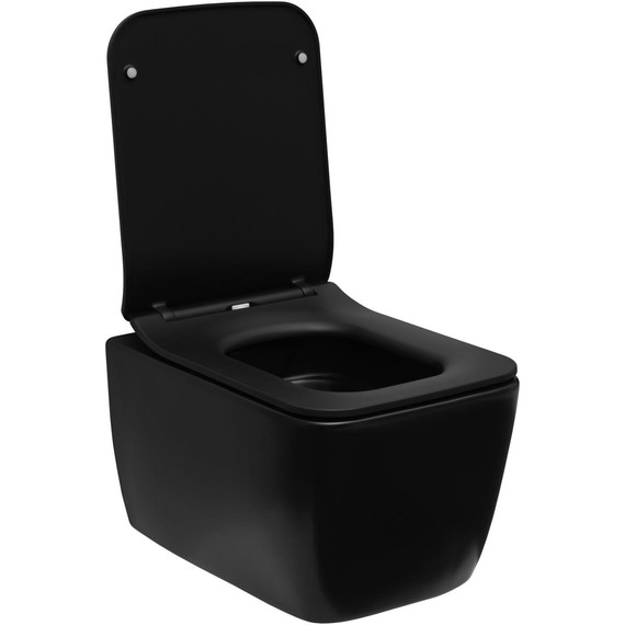 Унитаз подвесной безободковый Allen Brau Liberty 4.33007.31 с тонкой быстросъмной крышкой микролифт, чёрный матовый - фото 12