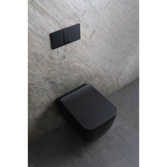 Унитаз подвесной безободковый Allen Brau Liberty 4.33007.31 с тонкой быстросъмной крышкой микролифт, чёрный матовый - фото 25