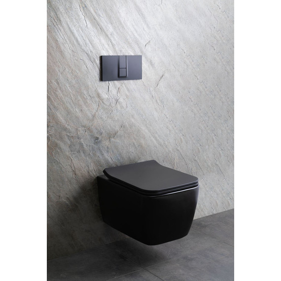 Унитаз подвесной безободковый Allen Brau Liberty 4.33007.31 с тонкой быстросъмной крышкой микролифт, чёрный матовый - фото 27