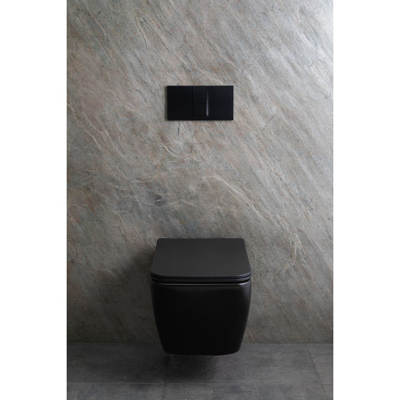 Унитаз подвесной безободковый Allen Brau Liberty 4.33007.31 с тонкой быстросъмной крышкой микролифт, чёрный матовый - фото 29