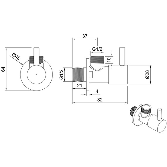 Вентиль угловой Allen Brau Priority 5.31026-BN, никель браш - фото 2