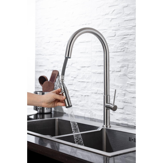 Смеситель для кухни Allen Brau Sprungfeder 5.60002-SS, сталь браш - фото 4