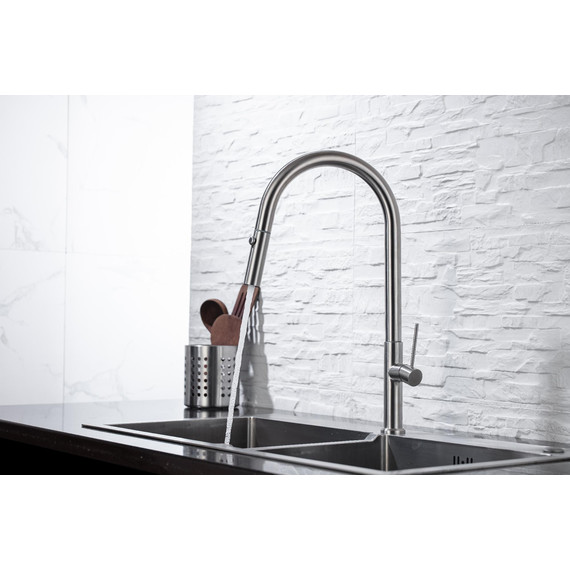 Смеситель для кухни Allen Brau Sprungfeder 5.60002-SS, сталь браш - фото 6