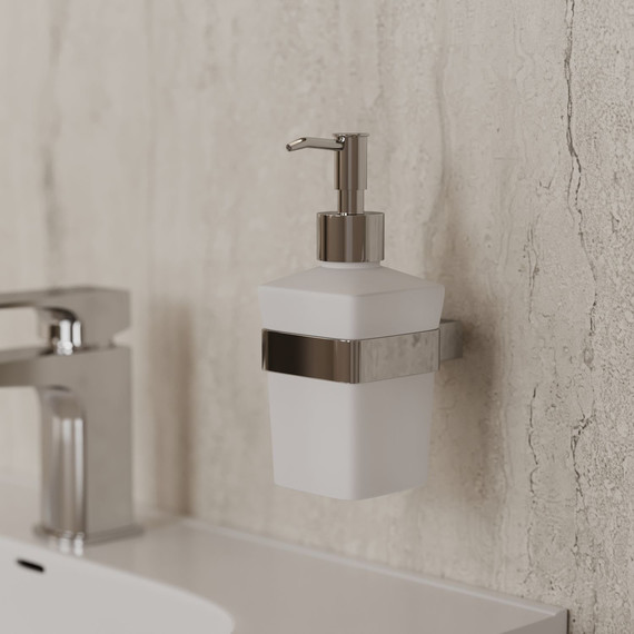 Дозатор для жидкого мыла Allen Brau Infinity 6.21006-00, цвет белый/хром - фото 3