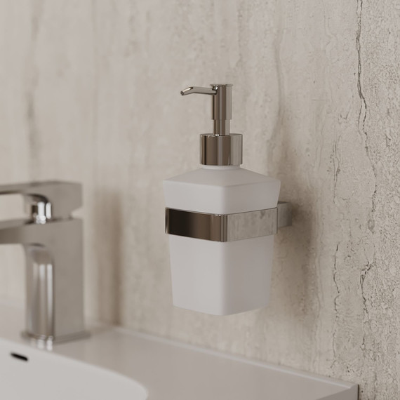 Дозатор для жидкого мыла Allen Brau Infinity 6.21006-31, цвет белый/чёрный матовый - фото 3