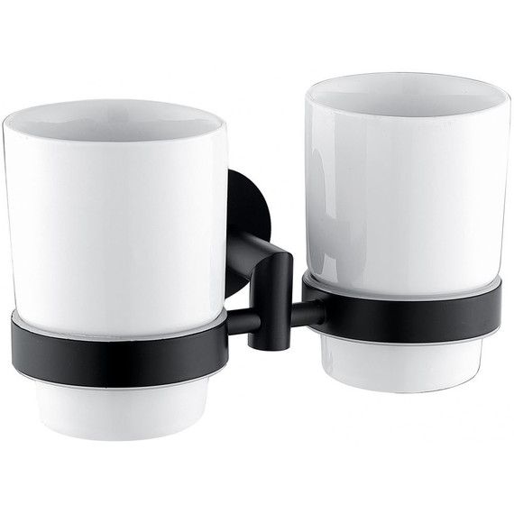 Стакан двойной Allen Brau Priority 6.31003-31, цвет белый/чёрный матовый - фото 