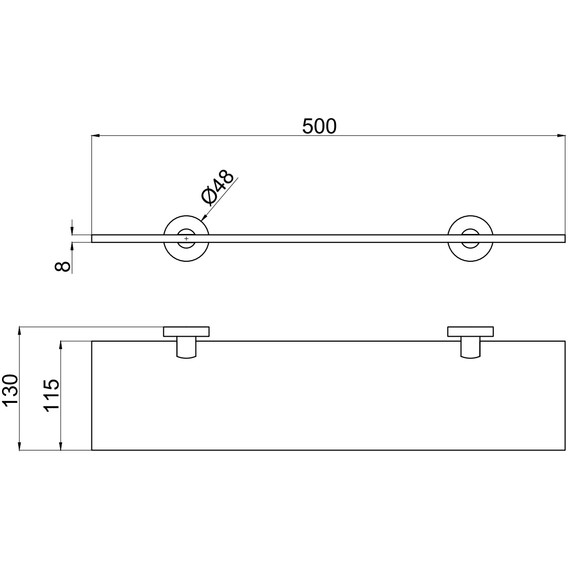 Полка стеклянная Allen Brau Priority 6.31013-31 50 см, цвет чёрный матовый - фото 2