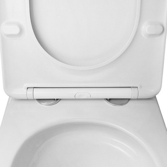 Унитаз подвесной Azario Lista AZ-1177T с тонким быстросъемным сиденьем микролифт (Система смыва Торнадо) - фото 8