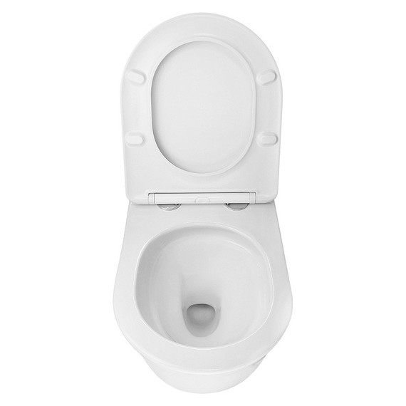 Унитаз подвесной Azario Lista AZ-1177T с тонким быстросъемным сиденьем микролифт (Система смыва Торнадо) - фото 7