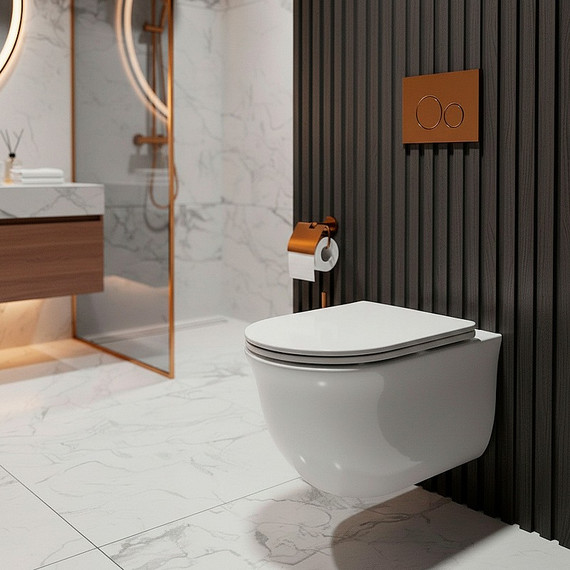 Унитаз подвесной Azario Lista AZ-1177T с тонким быстросъемным сиденьем микролифт (Система смыва Торнадо) - фото 13