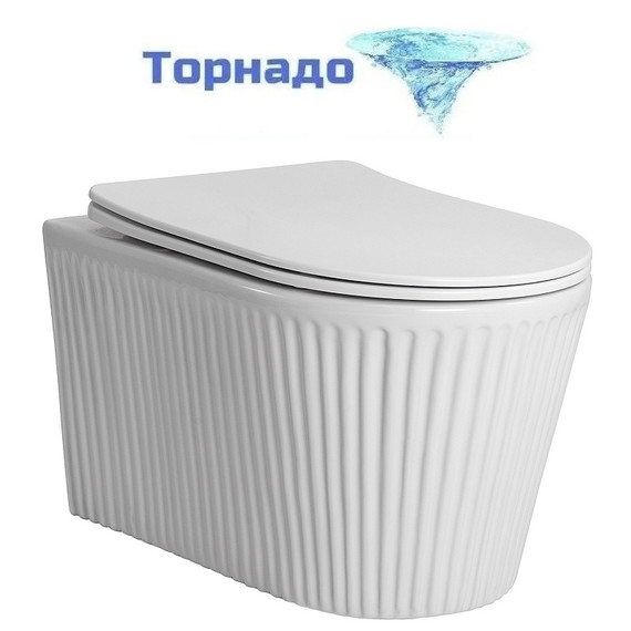 Унитаз подвесной Azario Still AZ-1909T с тонким быстросъемным сиденьем микролифт (Система смыва Торнадо) - фото 