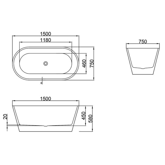 Ванна отдельностоящая Azario Rich 150x75 см AZ-6605-15075, в комплекте с сифоном и металлической рамой - фото 6