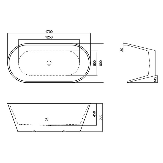 Ванна отдельностоящая Azario Rich 170x80 см AZ-6605-17080, в комплекте с сифоном и металлической рамой - фото 6