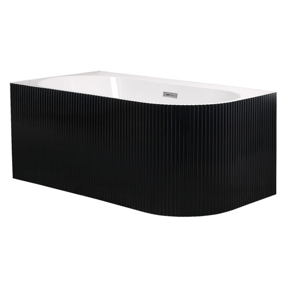 Ванна акриловая Azario Lago Blanco Black 170x75 см AZ-6724-1CLB 17075 (в комплекте с сифоном и металлической рамой) белый глянец/чёрный матовый - фото 