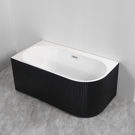 Ванна акриловая Azario Lago Blanco Black 170x75 см AZ-6724-1CLB 17075 (в комплекте с сифоном и металлической рамой) белый глянец/чёрный матовый - фото 2