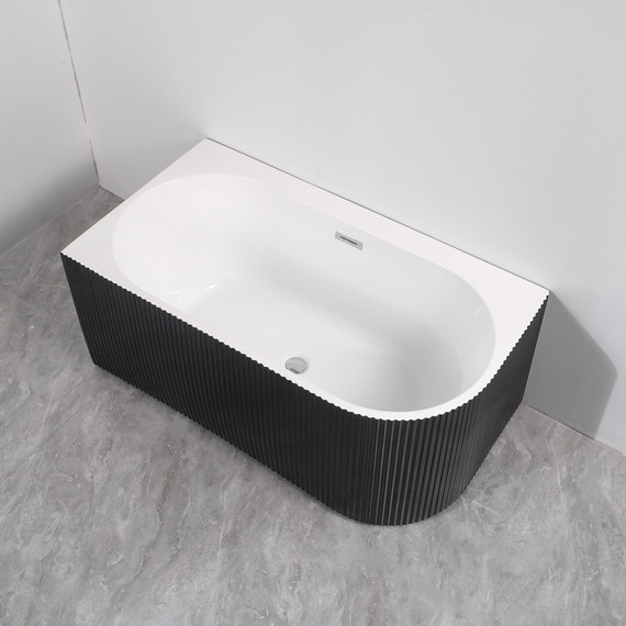 Ванна акриловая Azario Lago Blanco Black 170x75 см AZ-6724-1CLB 17075 (в комплекте с сифоном и металлической рамой) белый глянец/чёрный матовый - фото 3