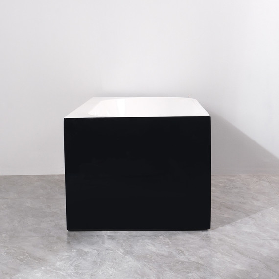 Ванна акриловая Azario Lago Blanco Black 170x75 см AZ-6724-1CLB 17075 (в комплекте с сифоном и металлической рамой) белый глянец/чёрный матовый - фото 4