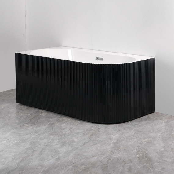 Ванна акриловая Azario Lago Blanco Black 170x75 см AZ-6724-1CLB 17075 (в комплекте с сифоном и металлической рамой) белый глянец/чёрный матовый - фото 5