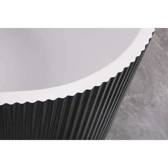 Ванна акриловая Azario Lago Blanco Black 170x75 см AZ-6724-1CLB 17075 (в комплекте с сифоном и металлической рамой) белый глянец/чёрный матовый - фото 8