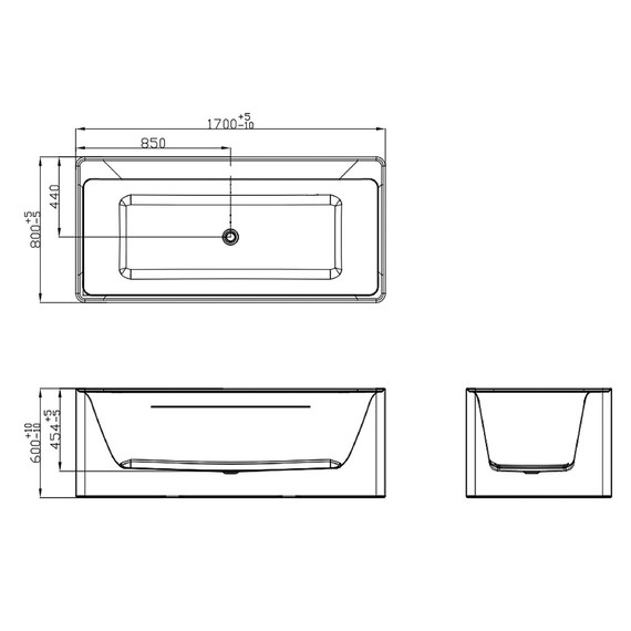 Ванна отдельностоящая Azario Creo Ceramique Dew 170x80 см AZ-8673-1.7, в комплекте с сифоном и металлической рамой - фото 3