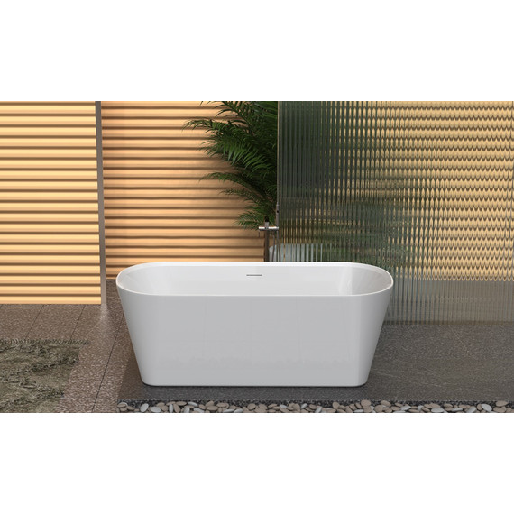 Ванна отдельностоящая Azario Creo Ceramique Crisp 150x75 см AZ-8692-1.5, в комплекте с сифоном и металлической рамой - фото 2