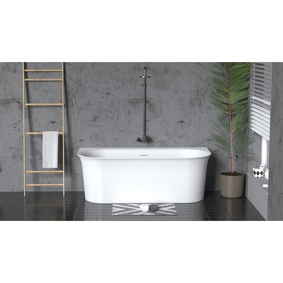 Ванна акриловая Azario Creo Ceramique Alba 150х80 см AZ-8695-1.5, в комплекте с сифоном и металлической рамой - фото 2