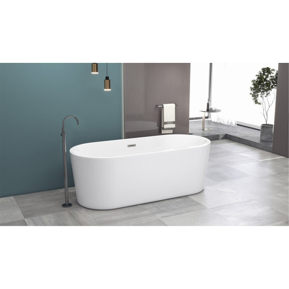 Ванна отдельностоящая Azario Creo Ceramique Reflejo 170x75 см AZ-8697-1.7, в комплекте с сифоном и металлической рамой - фото 2