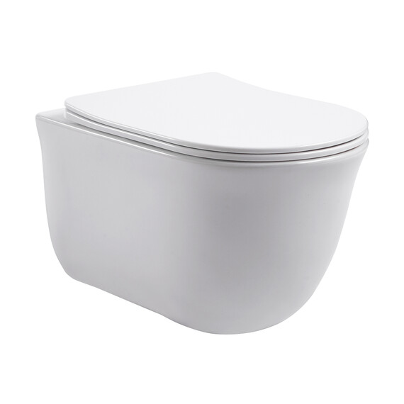 Унитаз подвесной Azario Lista AZ-1177T с тонким быстросъемным сиденьем микролифт (Система смыва Торнадо) - фото 2