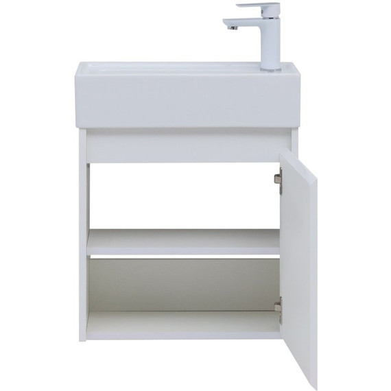 Тумба подвесная с раковиной Aquanet Nova Lite 50 см 00298853, белый глянец - фото 6