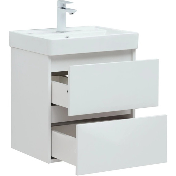 Тумба подвесная с раковиной Aquanet Вега 70 см 00308333, белый - фото 9