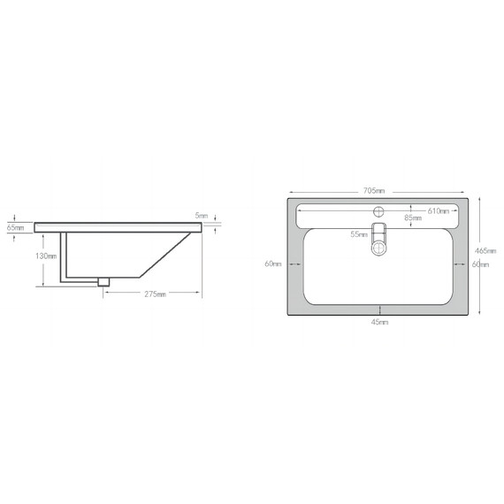 Тумба подвесная с раковиной Aquanet Вега 70 см 00308333, белый - фото 14