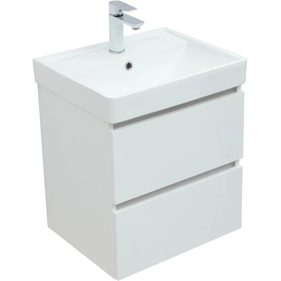 Тумба подвесная с раковиной Aquanet Вега 70 см 00308333, белый - фото 3