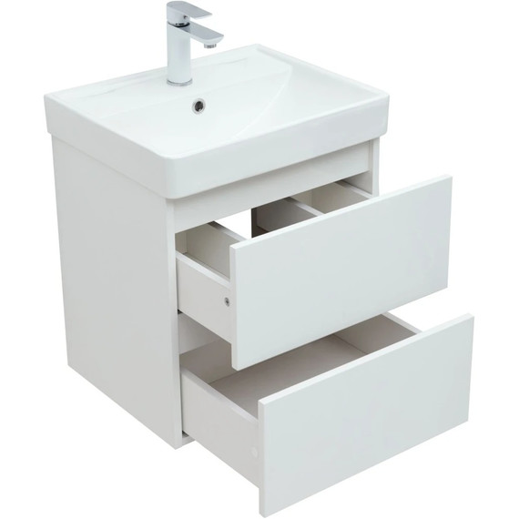 Тумба подвесная с раковиной Aquanet Вега 70 см 00308333, белый - фото 7