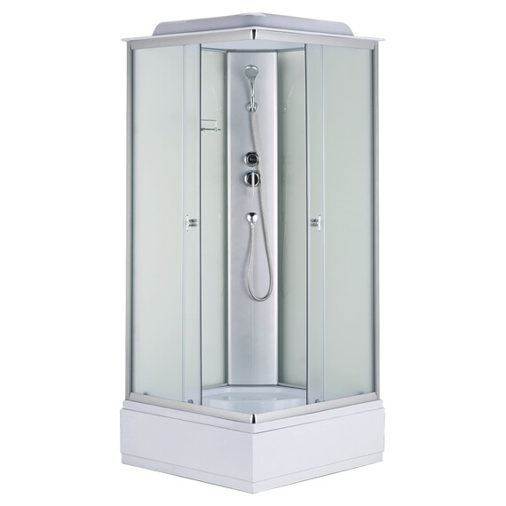 Душевая кабина Loranto 90x90 см CS-990ETM/W-90, хром/матовое - фото 