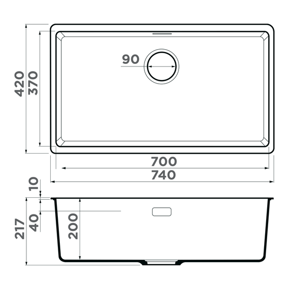 Кухонная мойка Omoikiri Kata 74-U gr 4997566, leningrad grey - фото 8