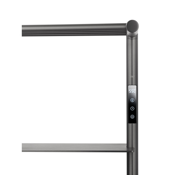 Полотенцесушитель электрический Wonzon & Woghand Düsseldorf с полкой П7 450x862 мм WW-A208-GM, темный графит - фото 2