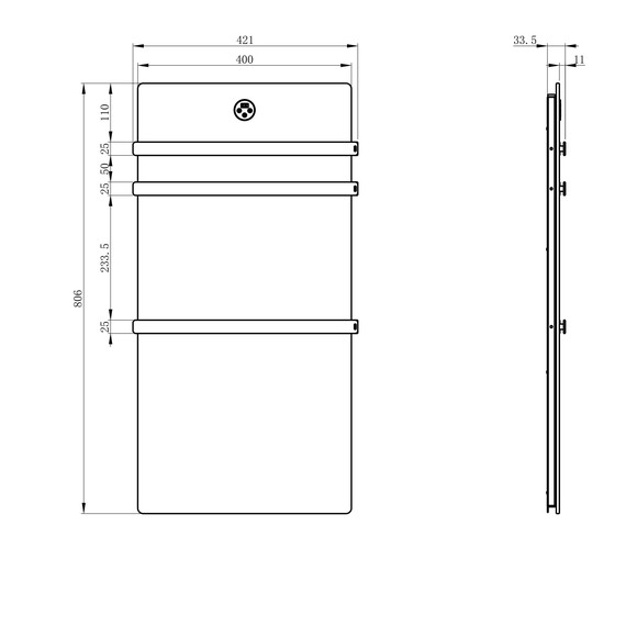 Полотенцесушитель электрический Wonzon & Woghand Stuttgart 420x806 мм WW-A503-BR, никель - фото 5
