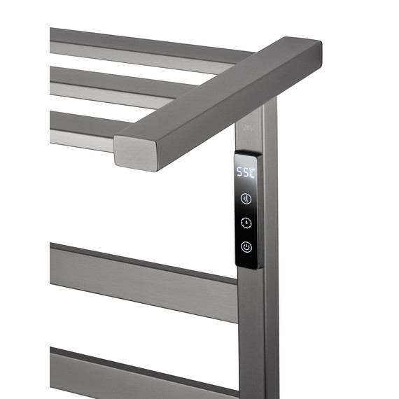 Полотенцесушитель электрический Wonzon & Woghand Frankfurt с полкой П7 450x640 мм WW-A1026-GM, темный графит - фото 4