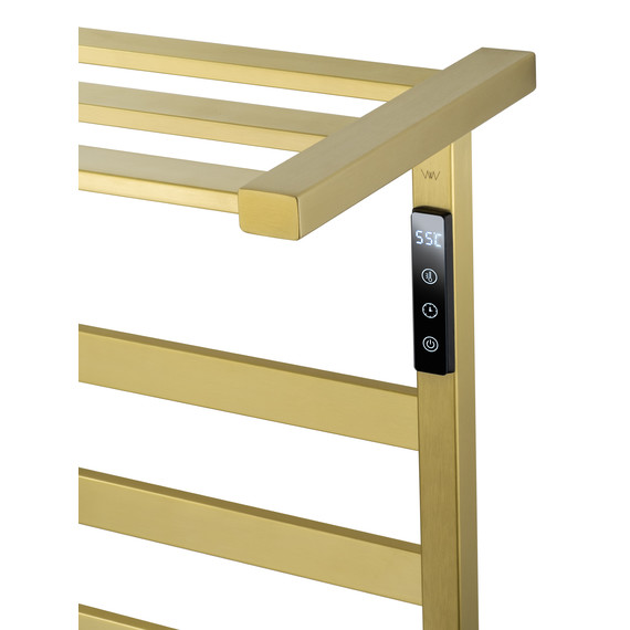 Полотенцесушитель электрический Wonzon & Woghand Frankfurt с полкой П10 450x900 мм WW-1029-BG, золото - фото 6